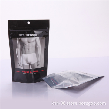 High Quality Printed Standing Zipper Plastic hanging Storage Bags for Garment